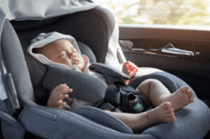 picture of baby in car seat in the the car