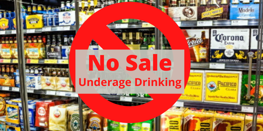 Image of beer in store fridge with a no symbol that says