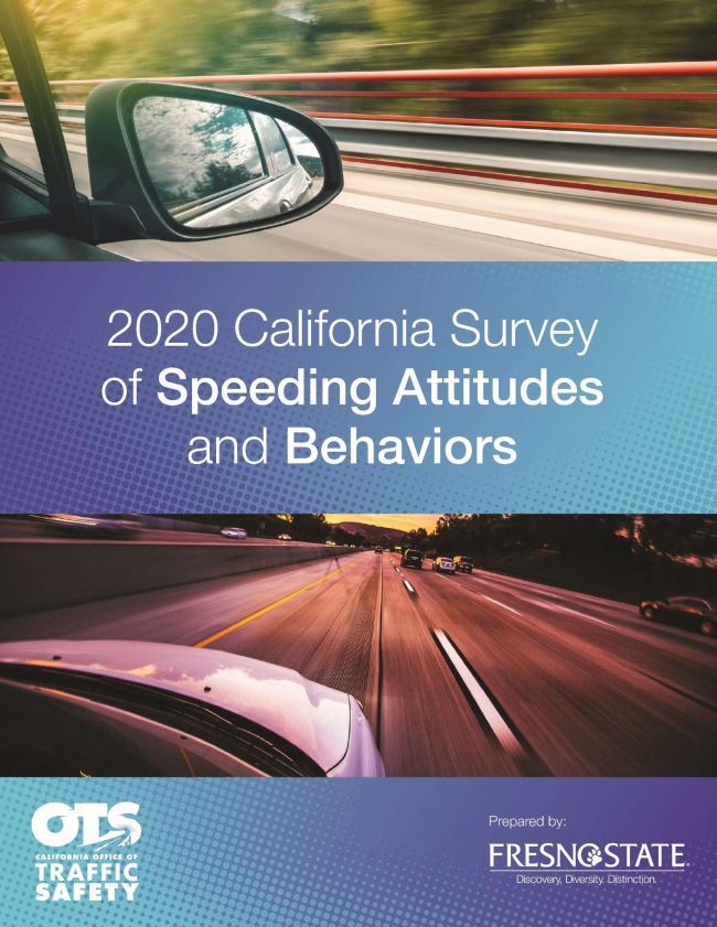 Image of 2020 California Survey of Speeding Attitudes and Behaviors report